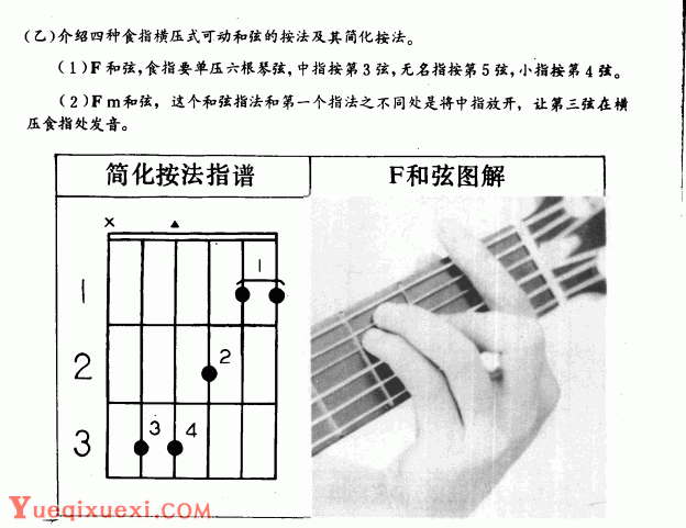 吉他左手技巧_吉他和弦指法标记图文教学