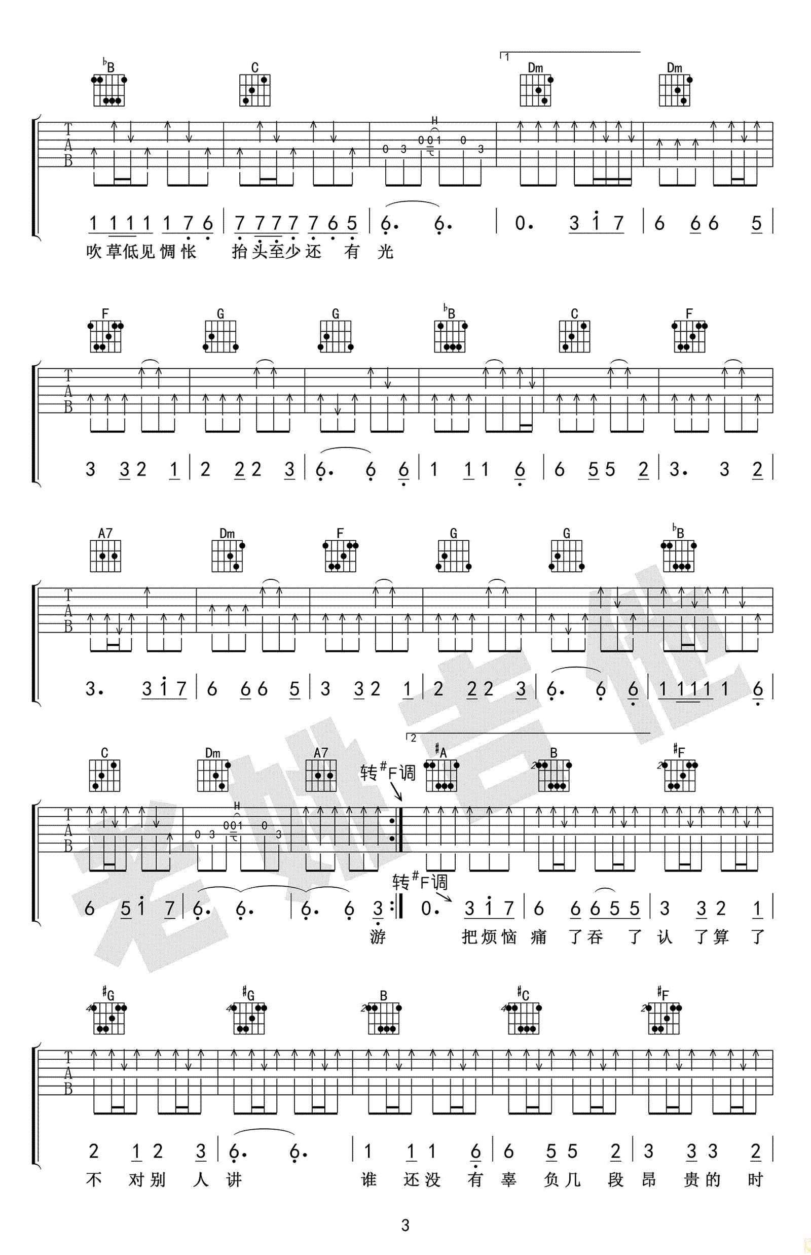 牧马城市吉他谱图片